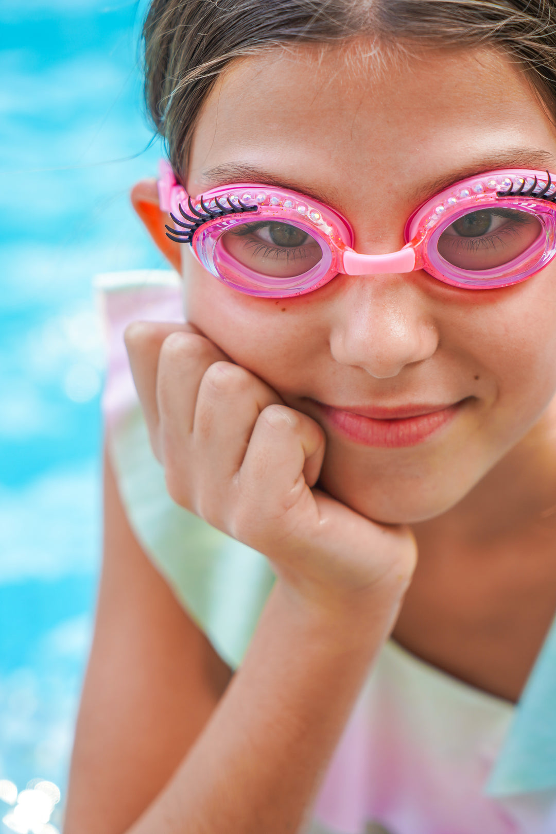 pink swimming goggles Powder Puff Lash Pink Swim Goggles – Bling2o Australia